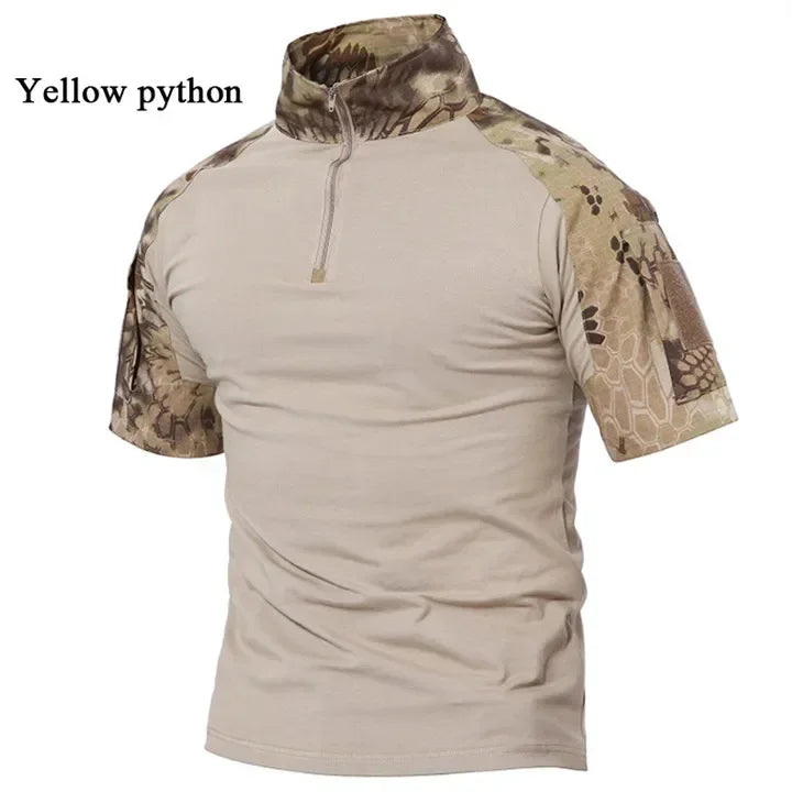 Tactical T-Shirts Men Sport Outdoor Tee Quick Dry Short Sleeve Shirt Hiking Hunting Combat Men Clothing Breathable