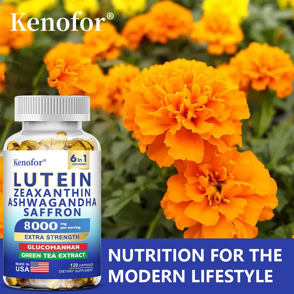 Lutein and Zeaxanthin Supplement - Essential Eye Vitamins for Adults Eye Health, with Glucomannan, Ashwagandha for Vision Health