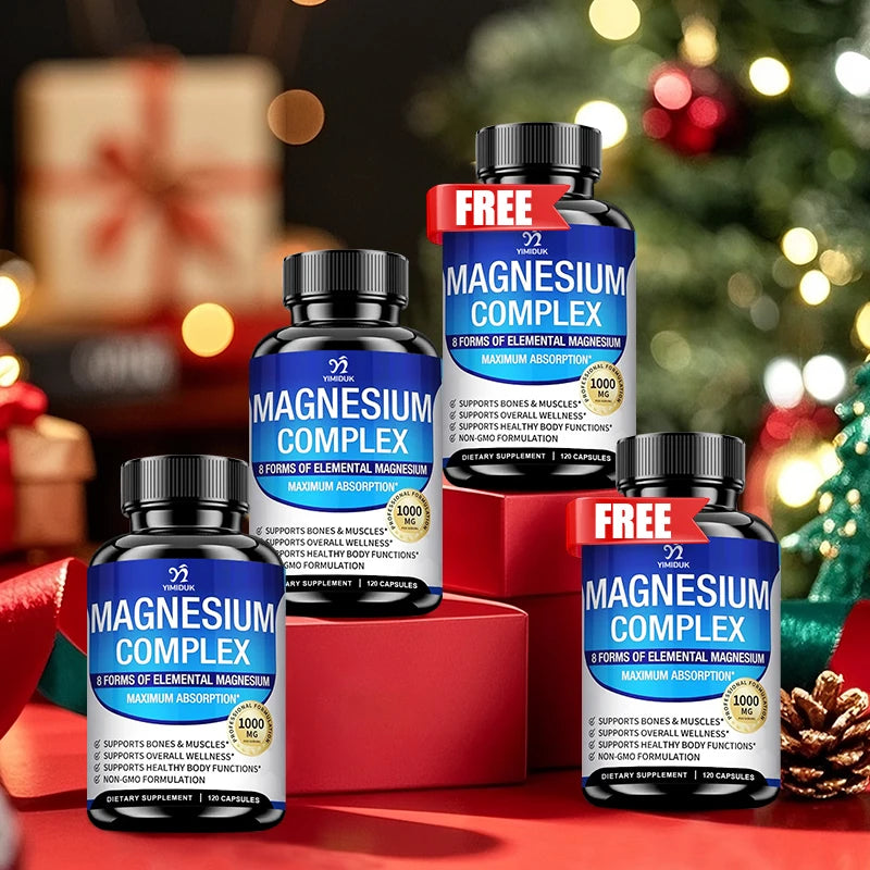 Magnesium Supplements, with Magnesium Glycinate, Malate & Citrate, Support Bone & Muscle Health, Metabolism, Sleep