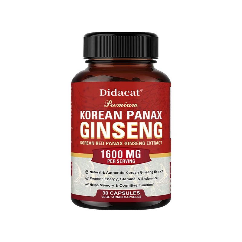 Korean Red Ginseng Extract - Supports Maximum Strength and Energy, Immune Health Supplement, Vitality, Stamina, Strength