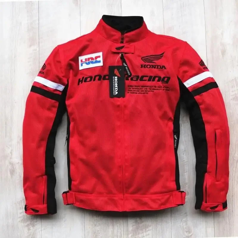 Men's Summer Motorcycle Racing Clothing Breathable Mesh Anti-Fall Honda Cycling Suit Comfortable Protective Gear for Bikers