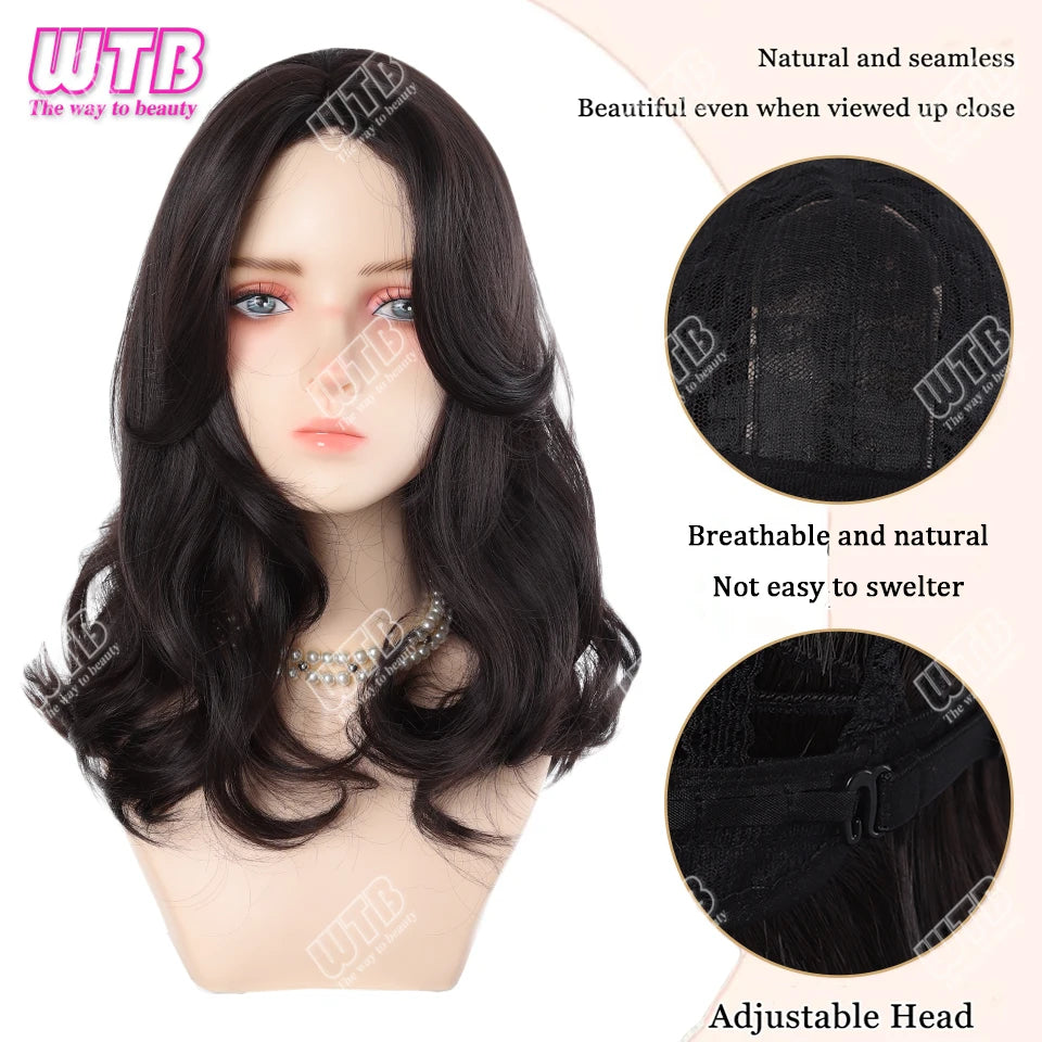 Synthetic Short Wavy Wigs for Women Black Bob Wigs for Black Women Short Bob Curly Wavy Hair Wigs Synthetic Curly Hair