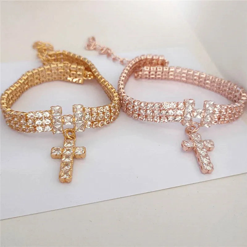 Cross Bling Crystal Diamond Dog Collar Puppy Pet Shiny Rhinestone Solid Necklace Size for Small Medium Dogs Collars Pet Supplies