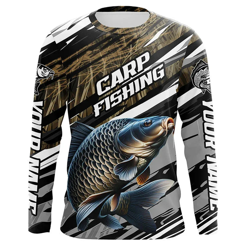 Fishing Long Sleeve Tshirt Hunting Camouflage 3d Print T-shirt Men Women Fashion Outdoor Sports Oversized Tops Tees Men Clothes