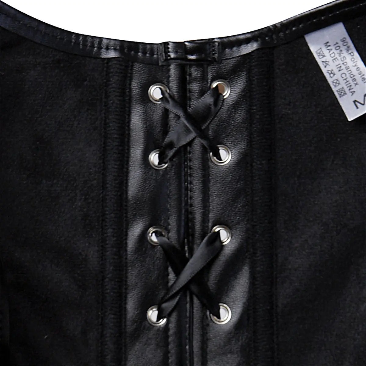 Leather Corset Top Woman Zip Leather Corset Buckle Bustier SteamPunk Gothic Studded Corset Corselet Straps Vest Plus Size Black