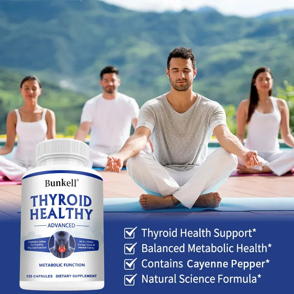 Thyroid Support Supplement for Women and Men, with Iodine, B12 and L-Tyrosine, Supports Hormone Health, Energy and Metabolism
