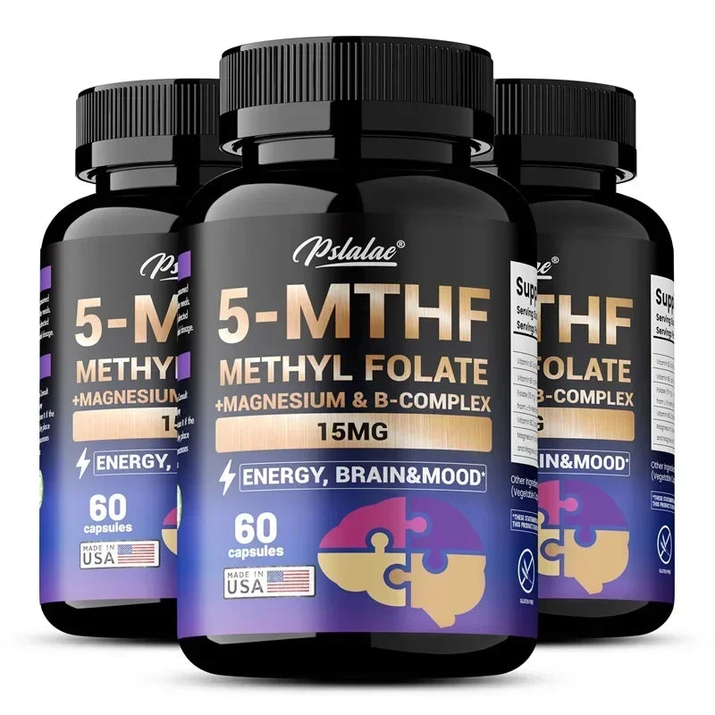 5-MTHF Methylfolate Supplement - for Brain, Heart Health, Enhances Memory, Focus and Clarity, Boosts Cognitive Function