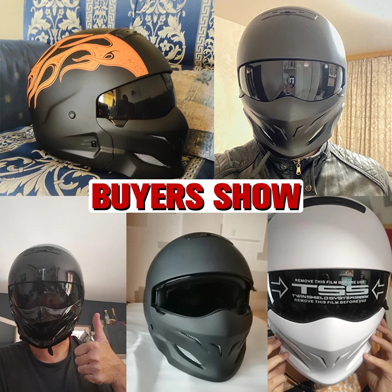 2026 New Scorpion Helmet Retro Motorcycle Cascos Moto Locomotive Personality Multi-purpose Combination Helmet Half Helmet