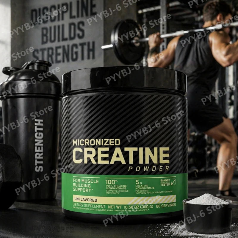 Micronized Creatine Monohydrate Powder Supports Muscle Strength &Power Unflavored 300g (60 Servings) Dietary Supplement