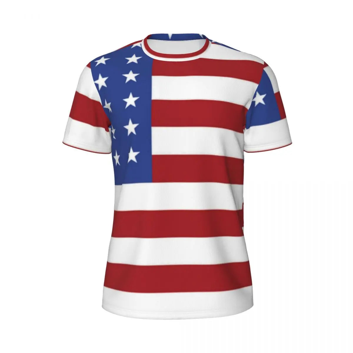 USA American Flag T-Shirt Male Star Print Patriotic Streetwear Running T-Shirts Breathable Beach Fashion Tees Oversize Tops