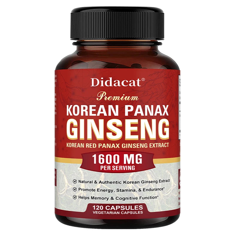 Korean Red Ginseng Extract - Supports Maximum Strength and Energy, Immune Health Supplement, Vitality, Stamina, Strength