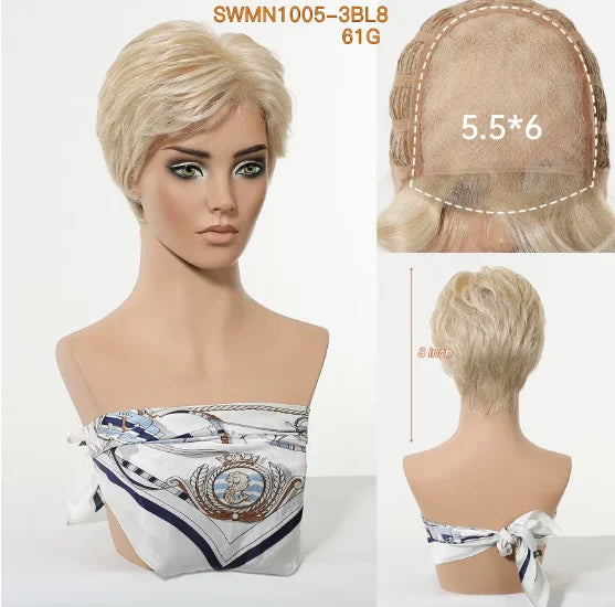 MONO Lace Frontal Synthetic Wigs Short Straight Bob Wig Highlight Gray Brown Blonde Mixed Wig for Women Daily wig Hear Resistant