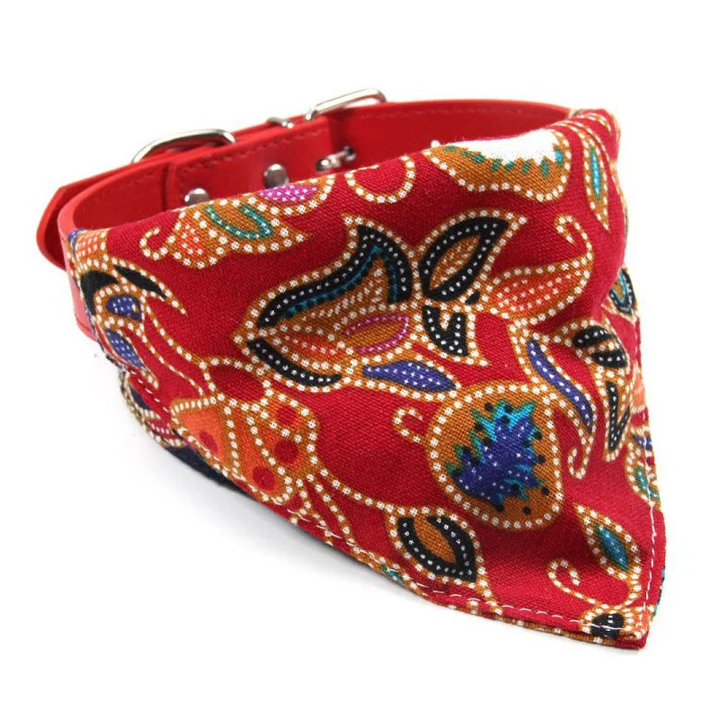 PU leather collar suitable for both cats and dogs, fashionable and versatile dog drool bib collar