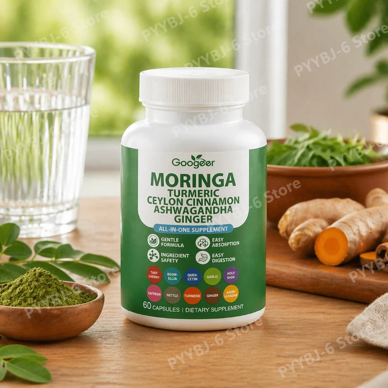 Multi-Herbal Wellness Supplement 60capsules Moringa Turmeric & More Easy Absorption Natural Dietary Supplement for Health