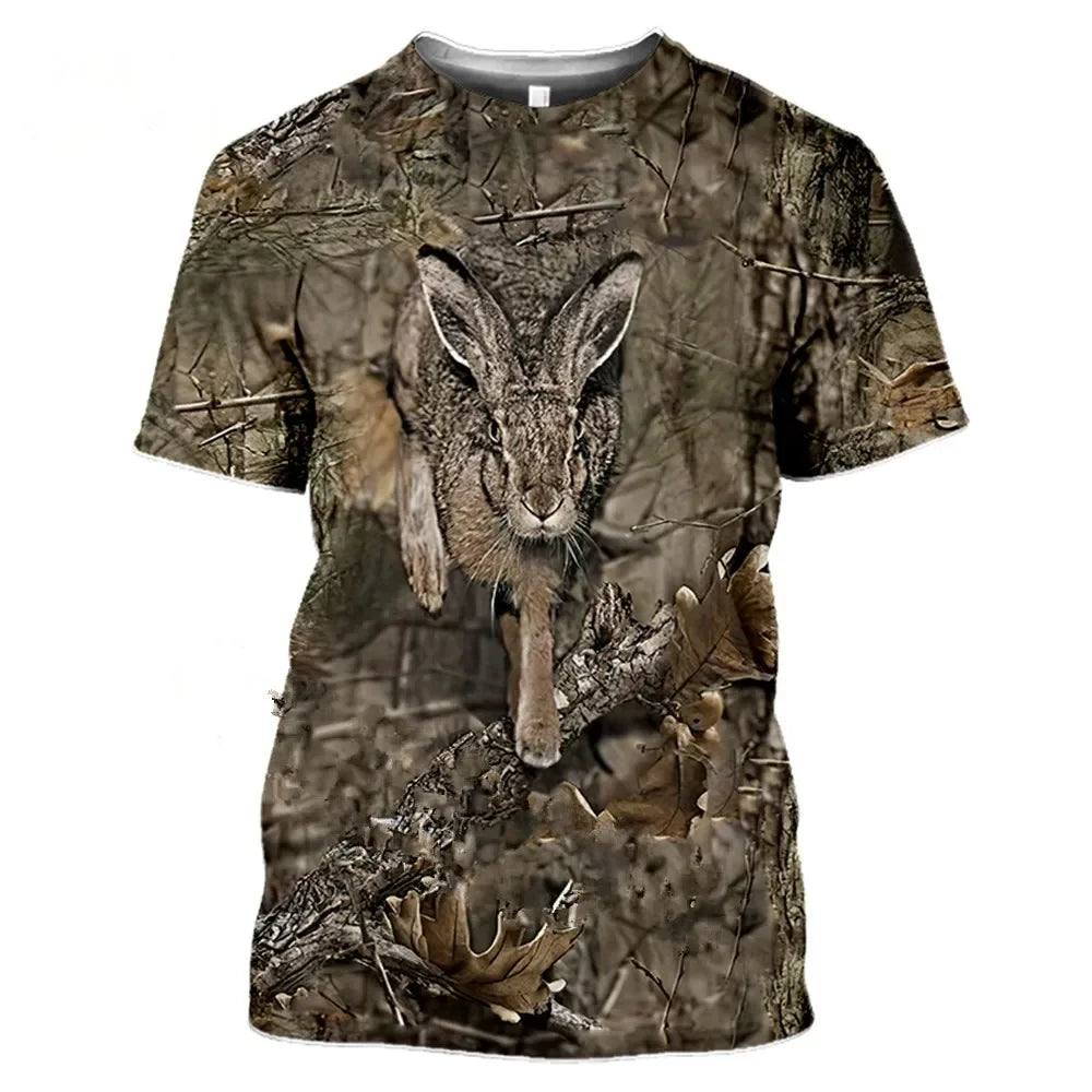 Camouflage Hunting Animal Wild Boar 3d T-shirt Summer Casual Men's T-shirt Fashion Street Women's Pullover Short Sleeve