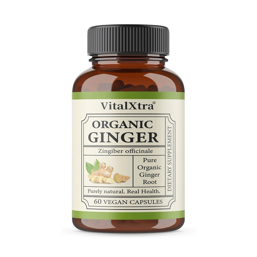 Ginger Supplement, Organic Ginger Root Capsules, 950 Mg, Improves Digestion and Absorption, 120 Vegan Capsules