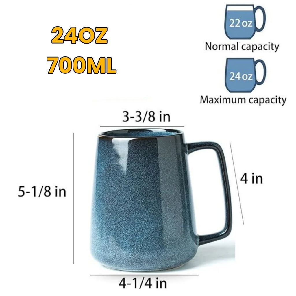 24OZ/700ml Extra - Large Ceramic Coffee Mugs with Handle: Ideal Jumbo Tea & Water Cup for Office & Home, Perfect Gift Choice