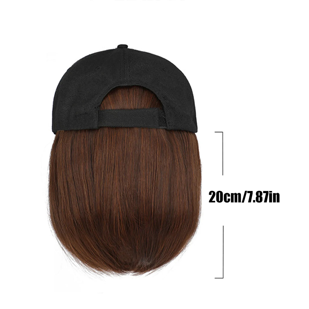 Short Straight Wigs Hat Women Wig Hat Hair Wig Cap Hip Hop Cap for Women Straight Baseball Bob Wig Bonnet Cool Punk Wigs