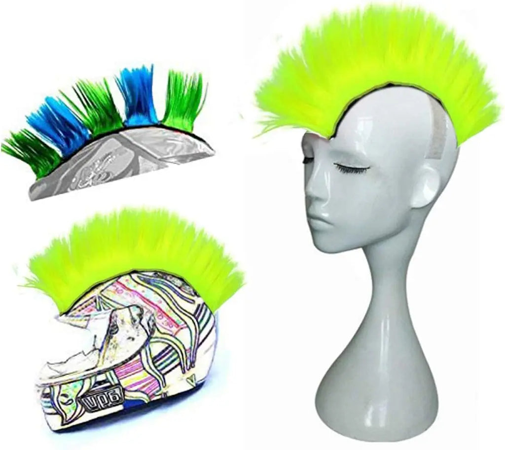 Synthetic Wigs Helmet Hawks Motorcycle Helmet Mohawk for Bicycle/Almost Helmet/Stick Reusable Design (Helmet Not Included)