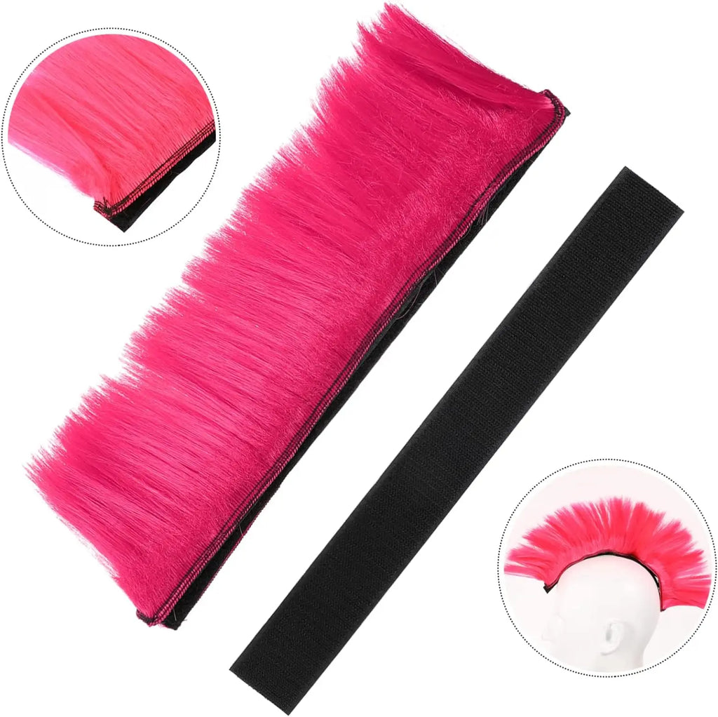 Helmet Mohawk Synthetic wig Decorative Riding Helmet Wig Adhesive Mohawk for Motorcycle Bicycle Ski lmost Helmet Accessories