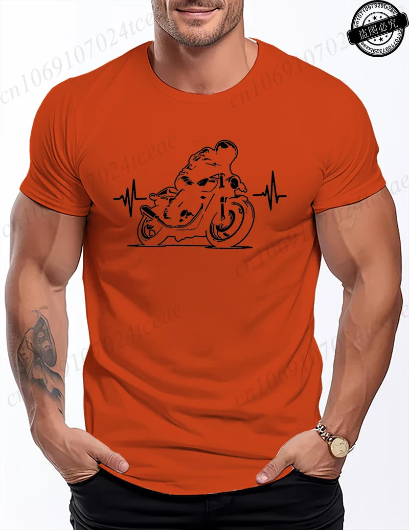 Motorcycle Racing Leisure T Shirt Men Clothing Short Sleeve Casual Top Tees Biker Motorcyclist Print Men Women T-Shirt Clothing