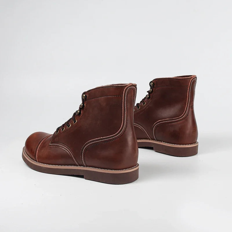 8111 Top Quality Casual Men Shoes Handmade Spring Autumn Ankle Boots Vintage Tooling Wings Cow Leather Motorcycle Boots Big Size
