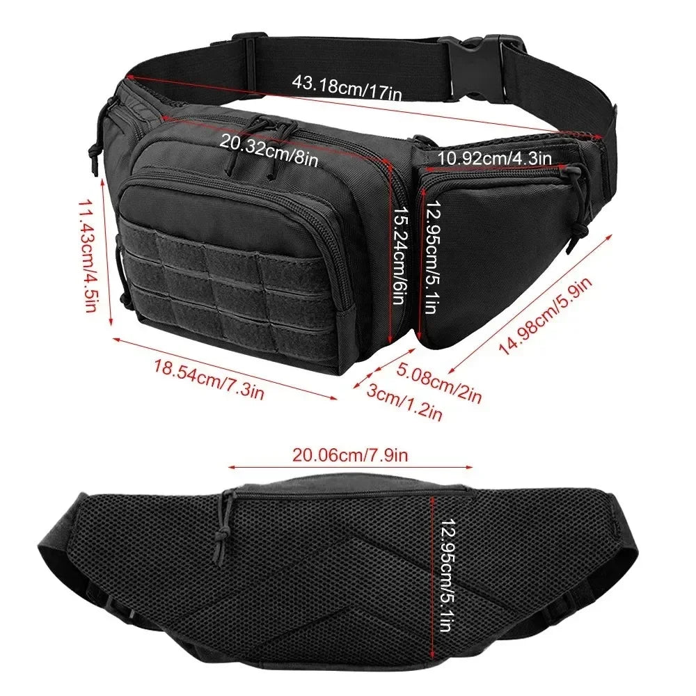 Hunting Waist Bag Men's Tactical Fanny Pack Water-proof Molle Hiking Climbing Mobile Phone Belt Pack Outdoor Sport Combat Bags