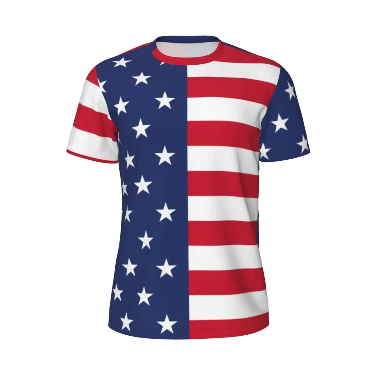 USA American Flag T-Shirt Male Star Print Patriotic Streetwear Running T-Shirts Breathable Beach Fashion Tees Oversize Tops