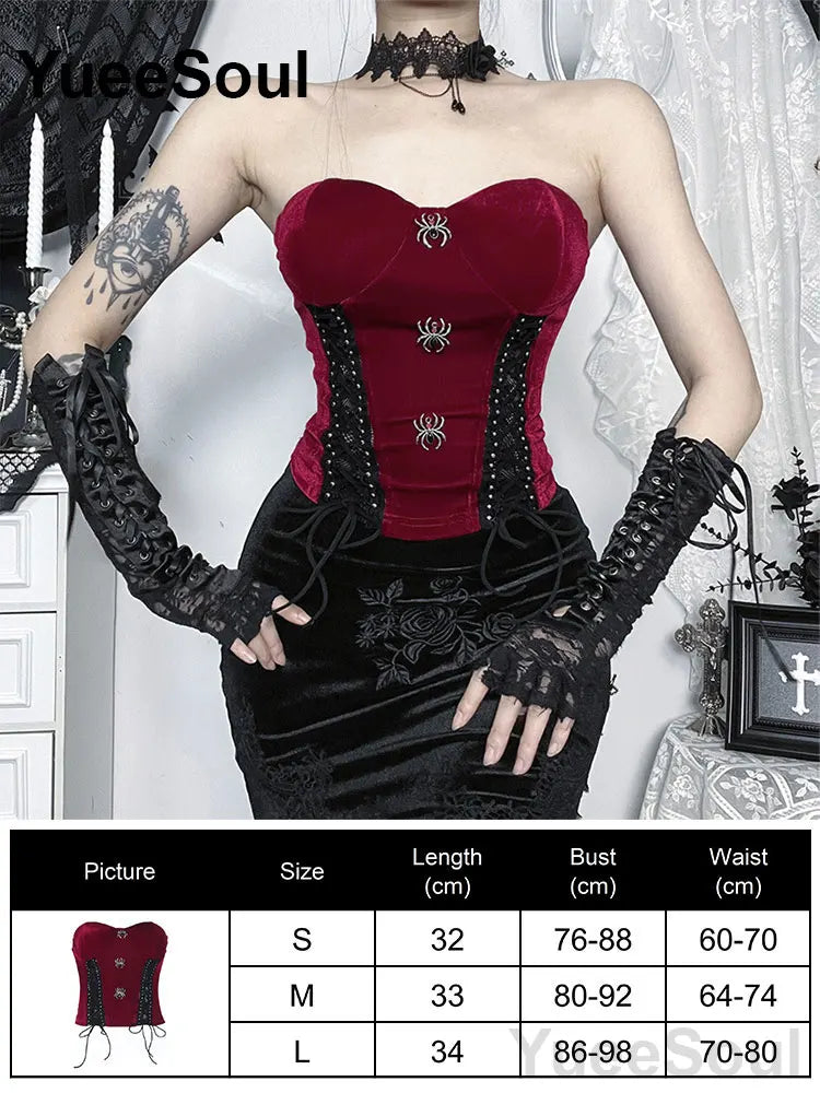 Gothic Crop Tops Black Lace Mesh Tanks Tops 2026 New Y2K Goth Punk Grunge Fairy Core Sexy Y2K Halloween 2000s Women Clothing