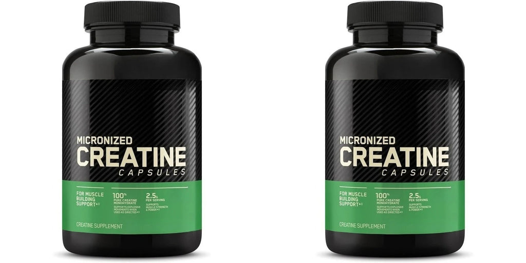 Creatine Monohydrate Supplement 60 Capsules Muscle Strength Fitness Pre-Workout Post-Workout Muscle Recovery Non-GMO Gluten-Free