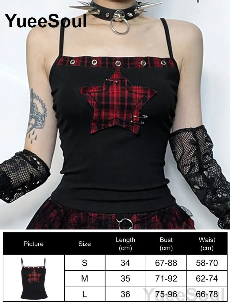 Gothic Crop Tops Black Lace Mesh Tanks Tops 2026 New Y2K Goth Punk Grunge Fairy Core Sexy Y2K Halloween 2000s Women Clothing