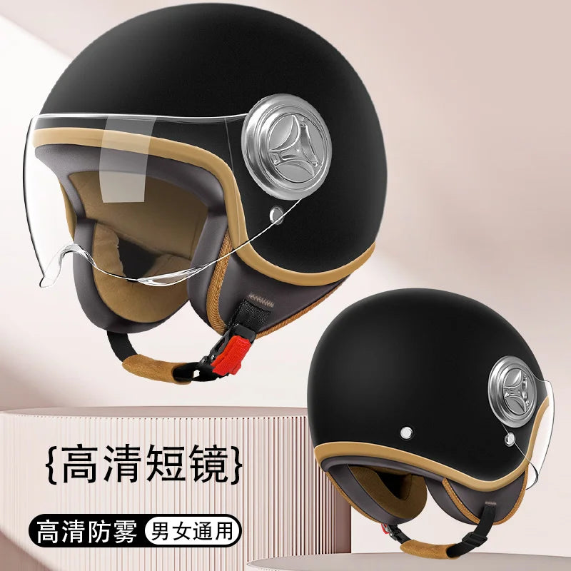 Lightweight retro 3/4 face style motorcycle helmet - Adult helmet. Suitable for both men and women.