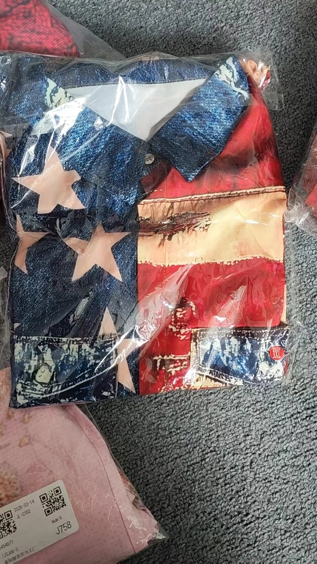 Vintage Men's Long Sleeve Shirt American US Flag Patriotic Shirt Button Up Streetwear Casual Comfort Polyester Slim Fit Shirts