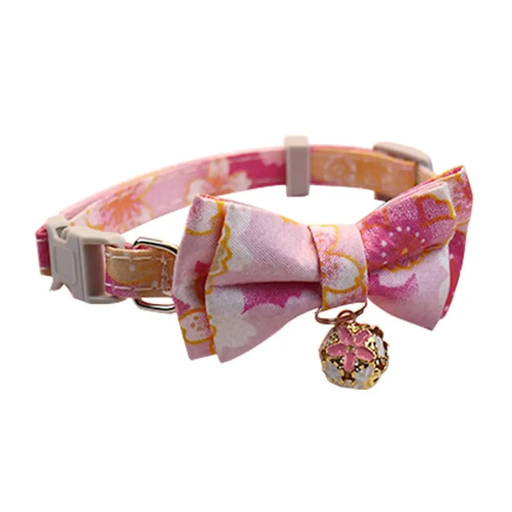 Cute Cat Collar with Bow Tie Cute Plaid Pattern Dog Collar with Bow tie and Durable Buckle Collar for Small Medium Pet