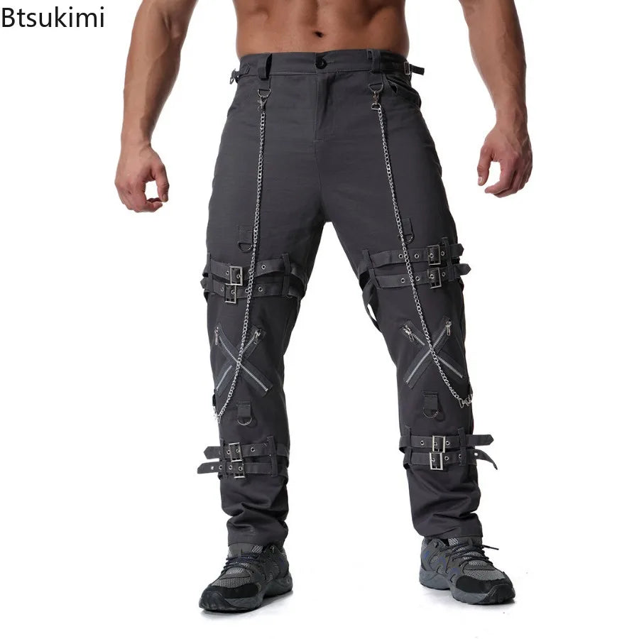 2026 Personality Men's Clothing Fashion Hip Hop Joggers Pants Punk Rock Cargo Pants Trend Streetwear Men Vintage Casual Trousers