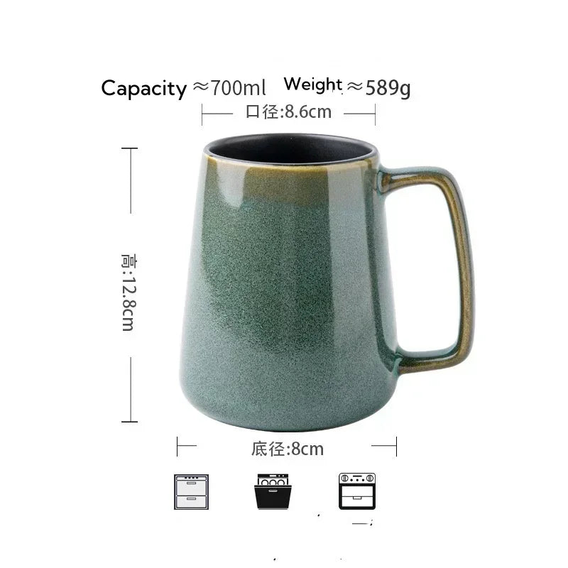 24OZ/700ml Extra - Large Ceramic Coffee Mugs with Handle: Ideal Jumbo Tea & Water Cup for Office & Home, Perfect Gift Choice