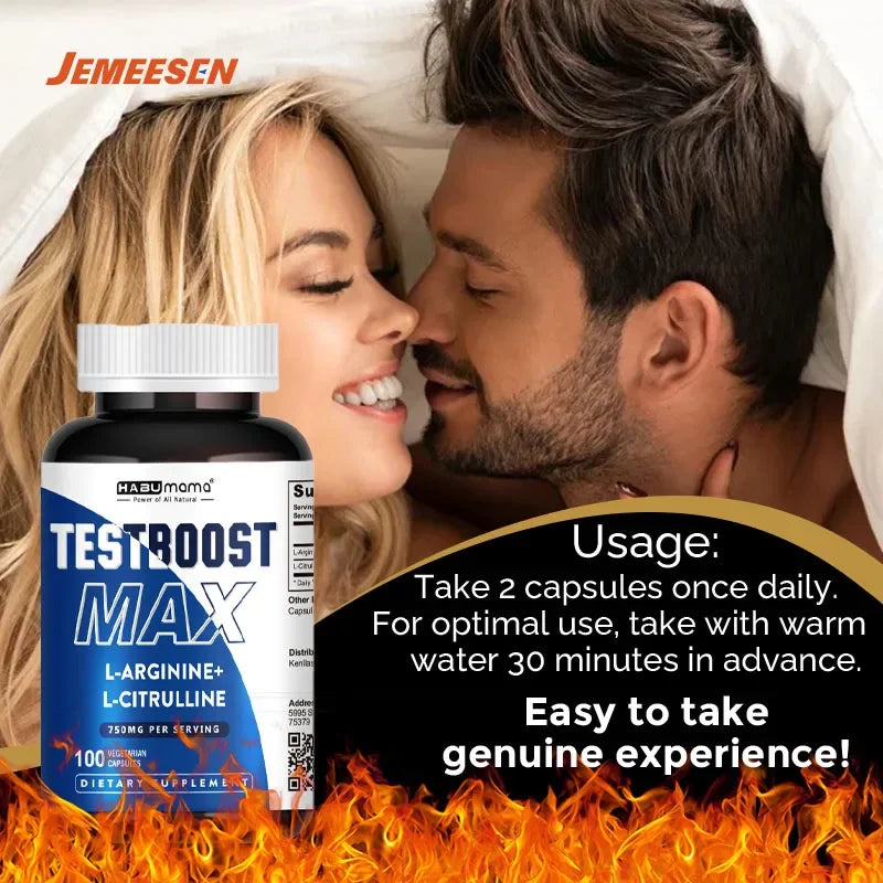 100 tablets Male Supplement with L-arginine L-citrulline,Stamina & Energy Vegan | Discreet Ship
