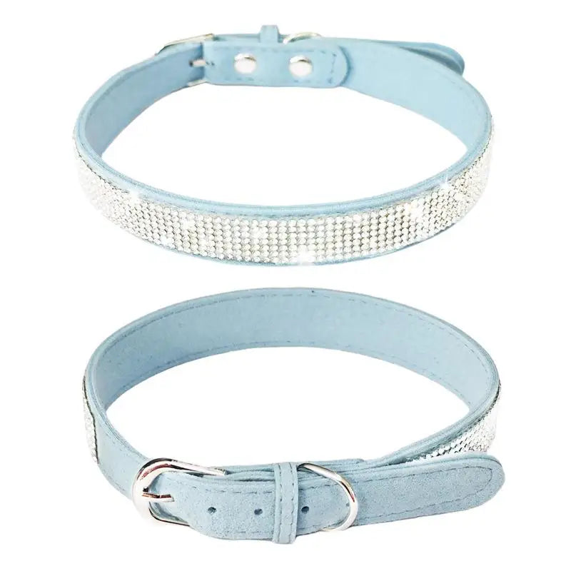 Crystal Dog Collar Comfortable Glitter Rhinestone Dog Collars Zinc Alloy Buckle Collar For Small Dogs Cats