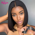 2026 New  Short Straight Bob Human Hair Wigs, Full Machine Made, Pre-Cut 4x4 Lace, Elastic Drawstring, Upgraded Breathable Wigs