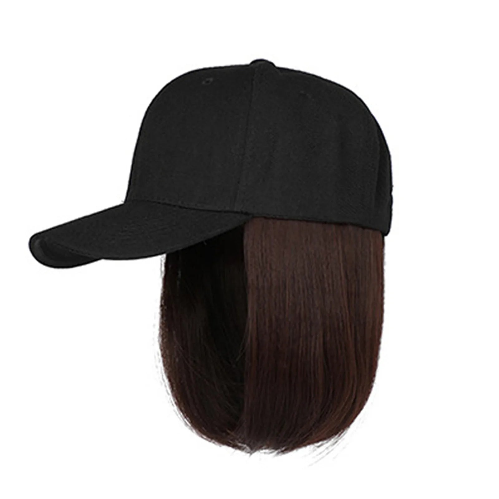 Short Straight Wigs Hat Women Wig Hat Hair Wig Cap Hip Hop Cap for Women Straight Baseball Bob Wig Bonnet Cool Punk Wigs