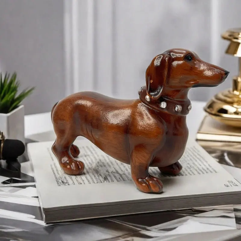 Colorful Dog Resin Statue Table Decor Graffiti Purple Dachshund Figurines Sculptures Home Living Room Cabinet Desk Decoration