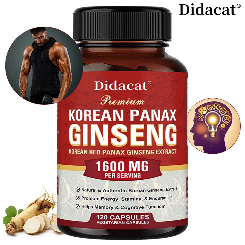 Korean Red Ginseng Extract - Supports Maximum Strength and Energy, Immune Health Supplement, Vitality, Stamina, Strength