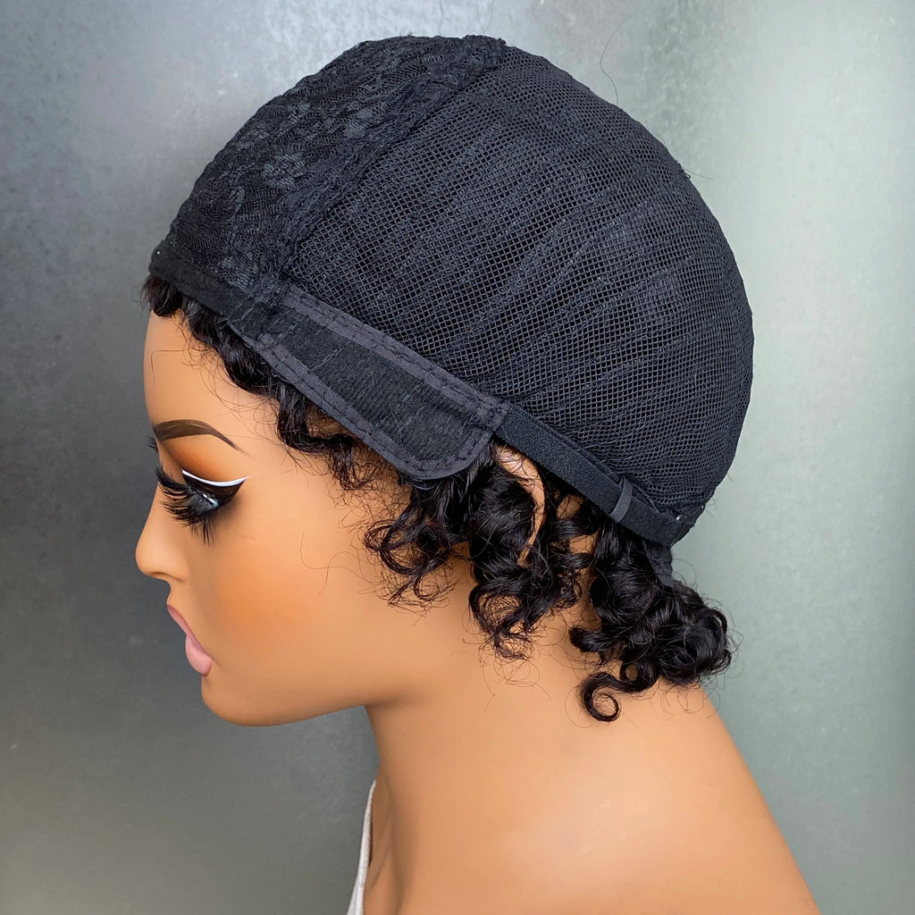 Brazilian Human Hair Pixie Cut Wig Short Wave Machine Made Wigs for Women