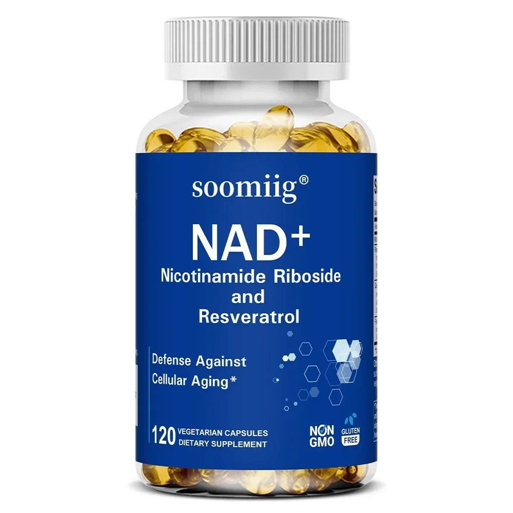 NAD Supplement, with Resveratrol - Support Cellular Health, Stamina & Healthy Aging, Promotes Blood Circulation