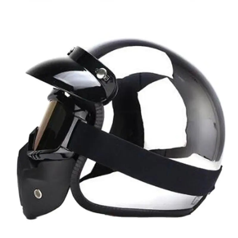 Vintage Silver Chrome Motorcycle Helmet Jet Capacetes De Motociclista for Cafe Racer Mirror CE DOT Approved casco moto