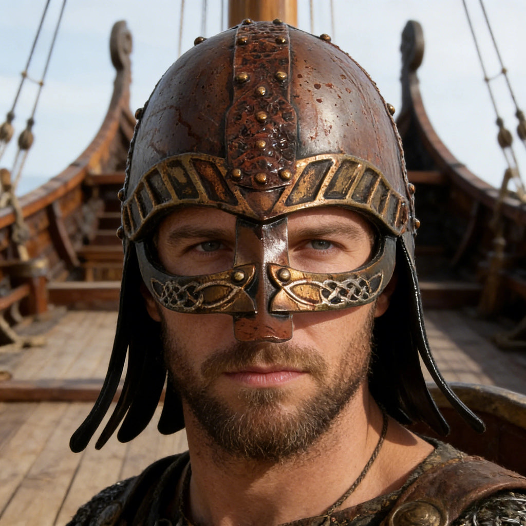 Renaissance Retro Style Viking Helmet Halloween Party LARP Theater Performance Cosplay Prop Medieval