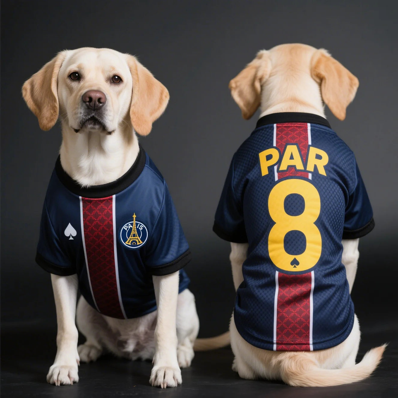 Pet Dog Clothing  Dog Short-Sleeved T-Shirt Comfortable And Cool For Summer Wear  Paris Saint-Germain Style Football Jersey