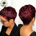 Pixie Cut Short Wig Human Hair Full Machine Made | Short Pixie Human Hair Wigs for Women