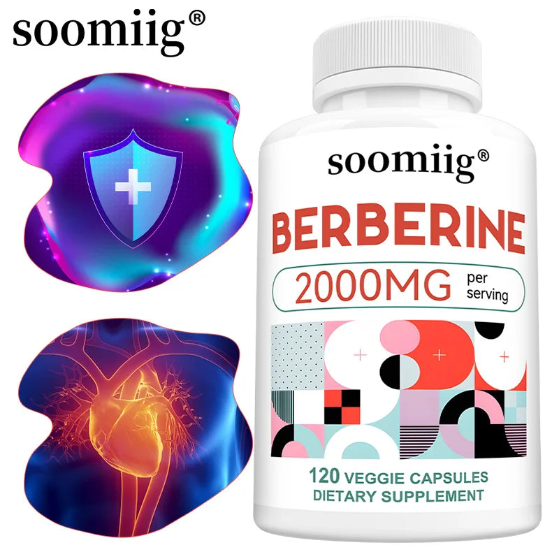 2000 Mg Berberine Supplement Capsules, Supports Metabolism, Regulates Blood Sugar Levels, and Enhances The Immune System