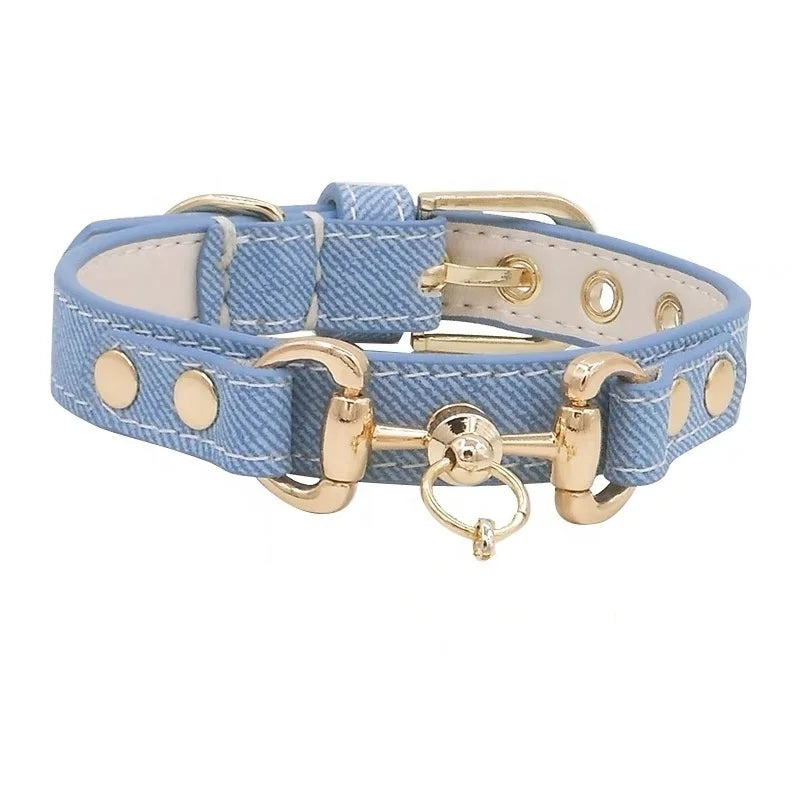 Luxury Leather Dog Collar Soft Dog Solid Color Collars Hardware Matte Boutique Dog Collar